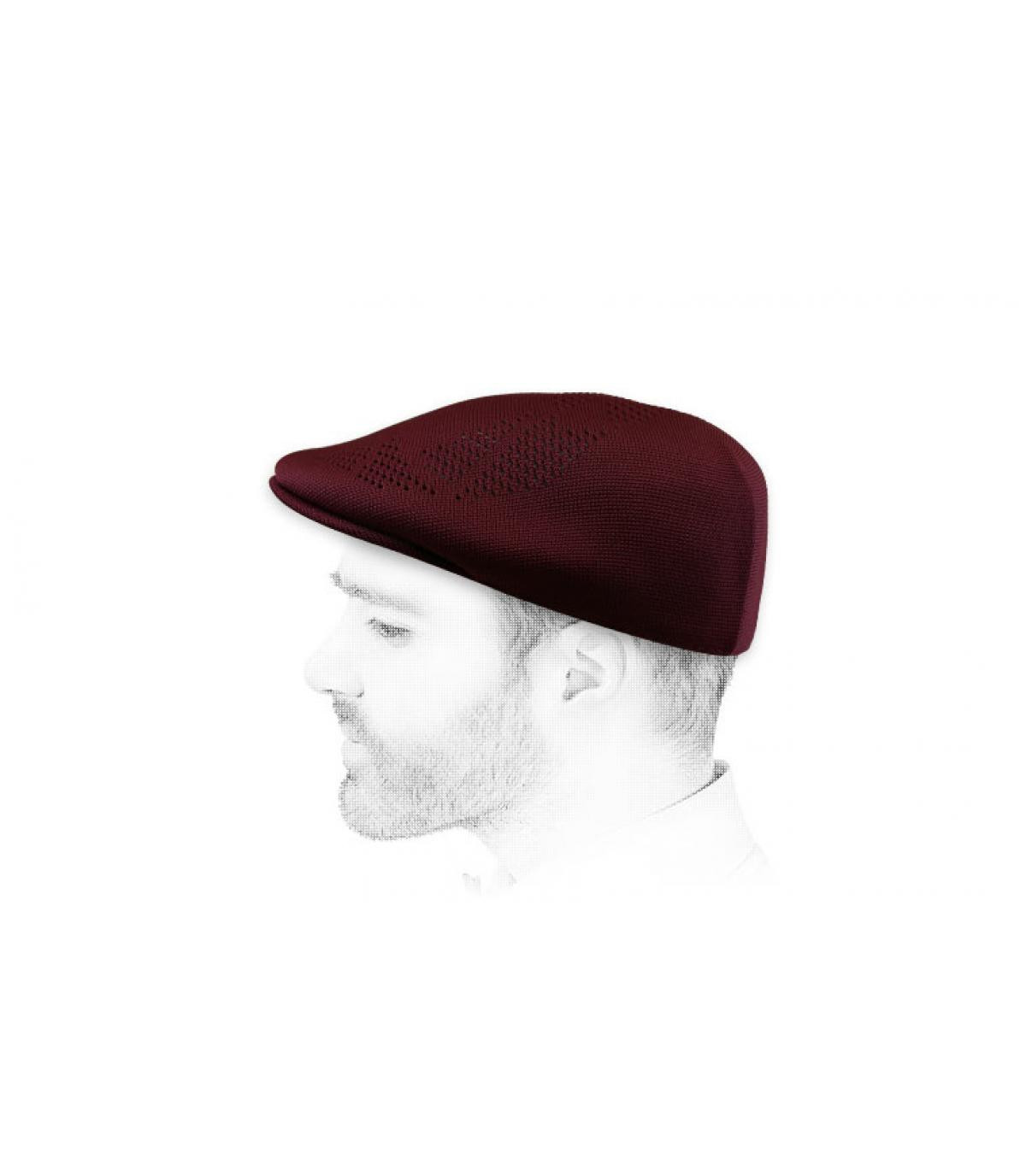 Burgundy flat cap Kangol Neo Geo cordovan